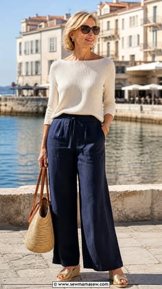 PANTALON LARGE EN LIN