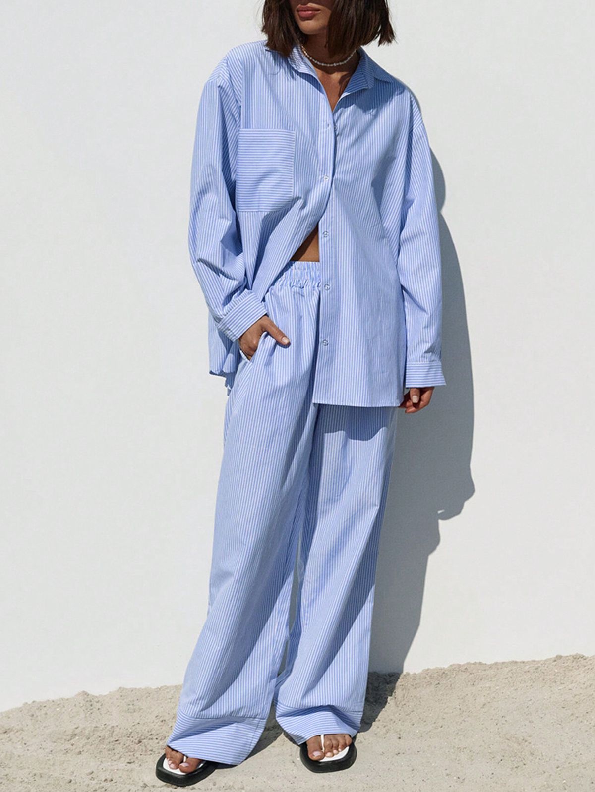 ENSEMBLE PANTALON RAYE