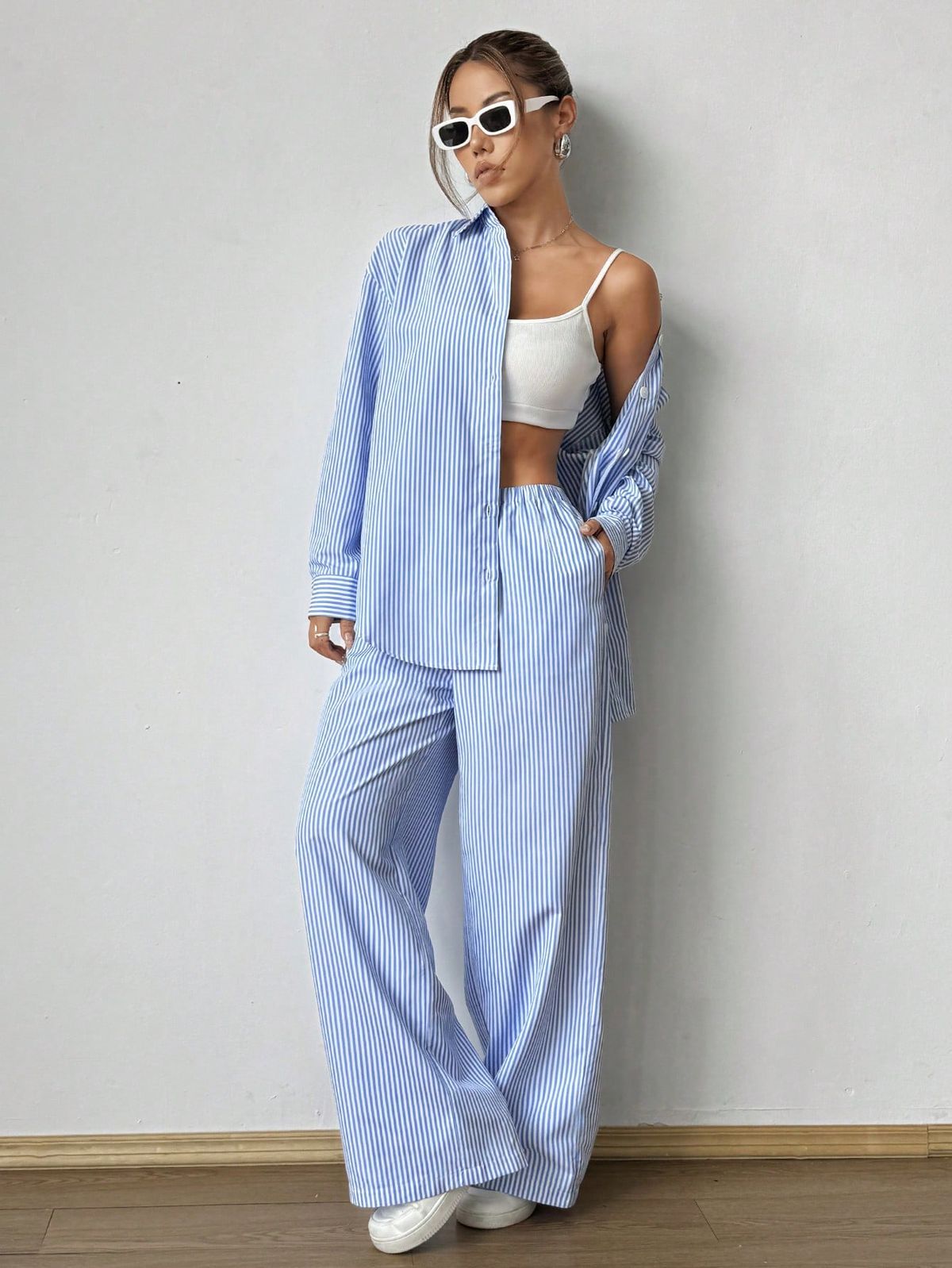 ENSEMBLE PANTALON RAYE
